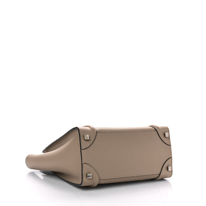 Celine Drummed Calfskin Micro Luggage Dune 3 of 7