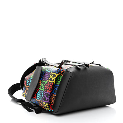 Gucci GG Supreme Monogram Psychedelic Medium Double Buckle Backpack Black Multicolor 4 of 11