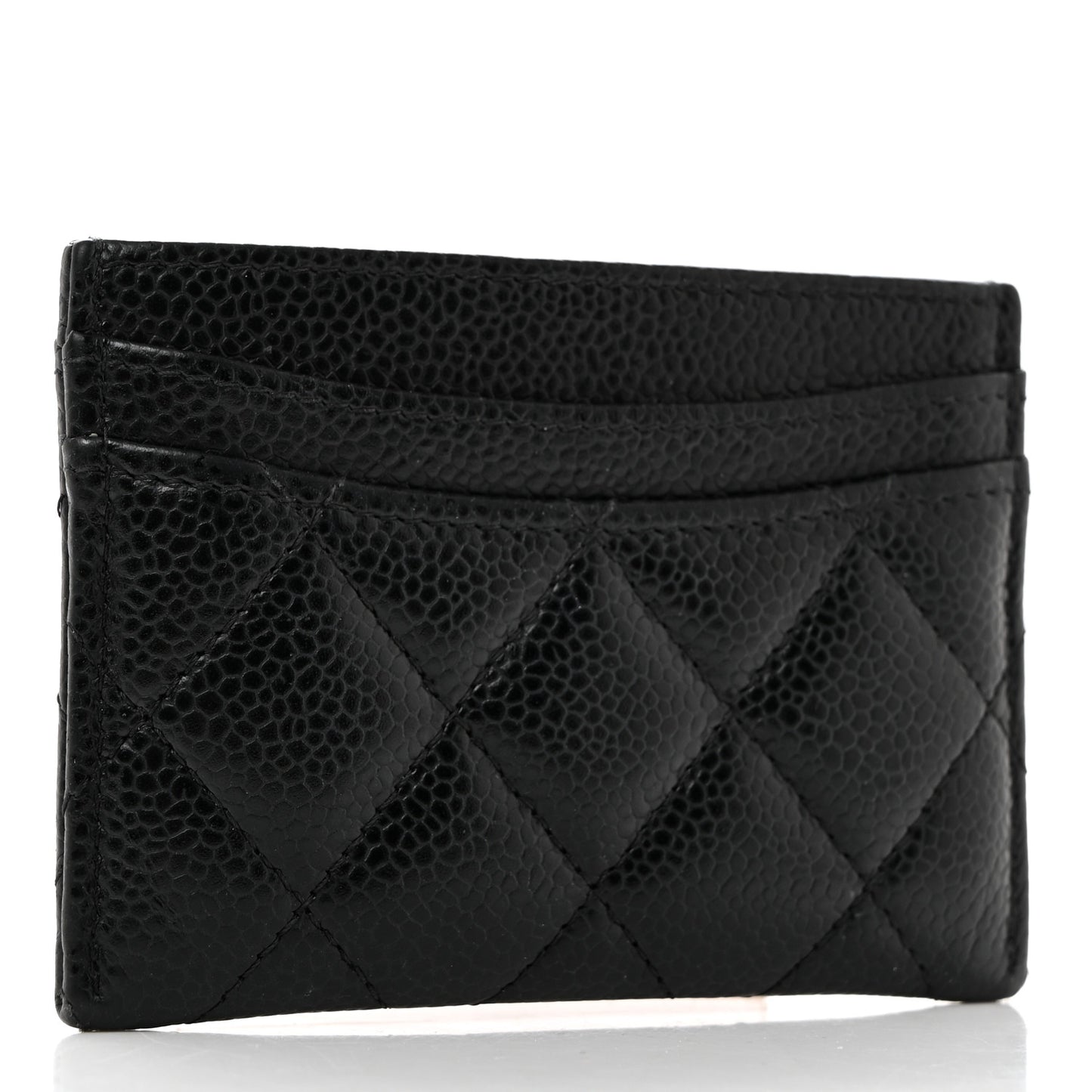 Caviar Quilted Card Holder Black