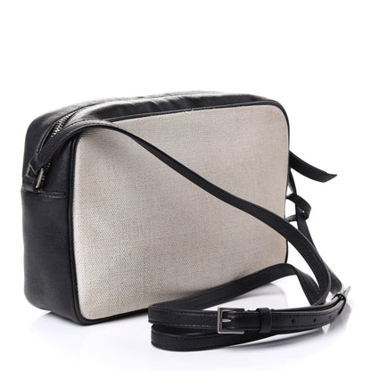 Saint Laurent Linen Canvas Monogram Lou Camera Bag Black 2 of 4