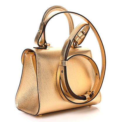 Delvaux Metallic Goatskin Mini Brillant Satchel  Gold 2 of 10