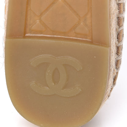 Chanel Lambskin CC Espadrilles 37 Beige Black 8 of 11