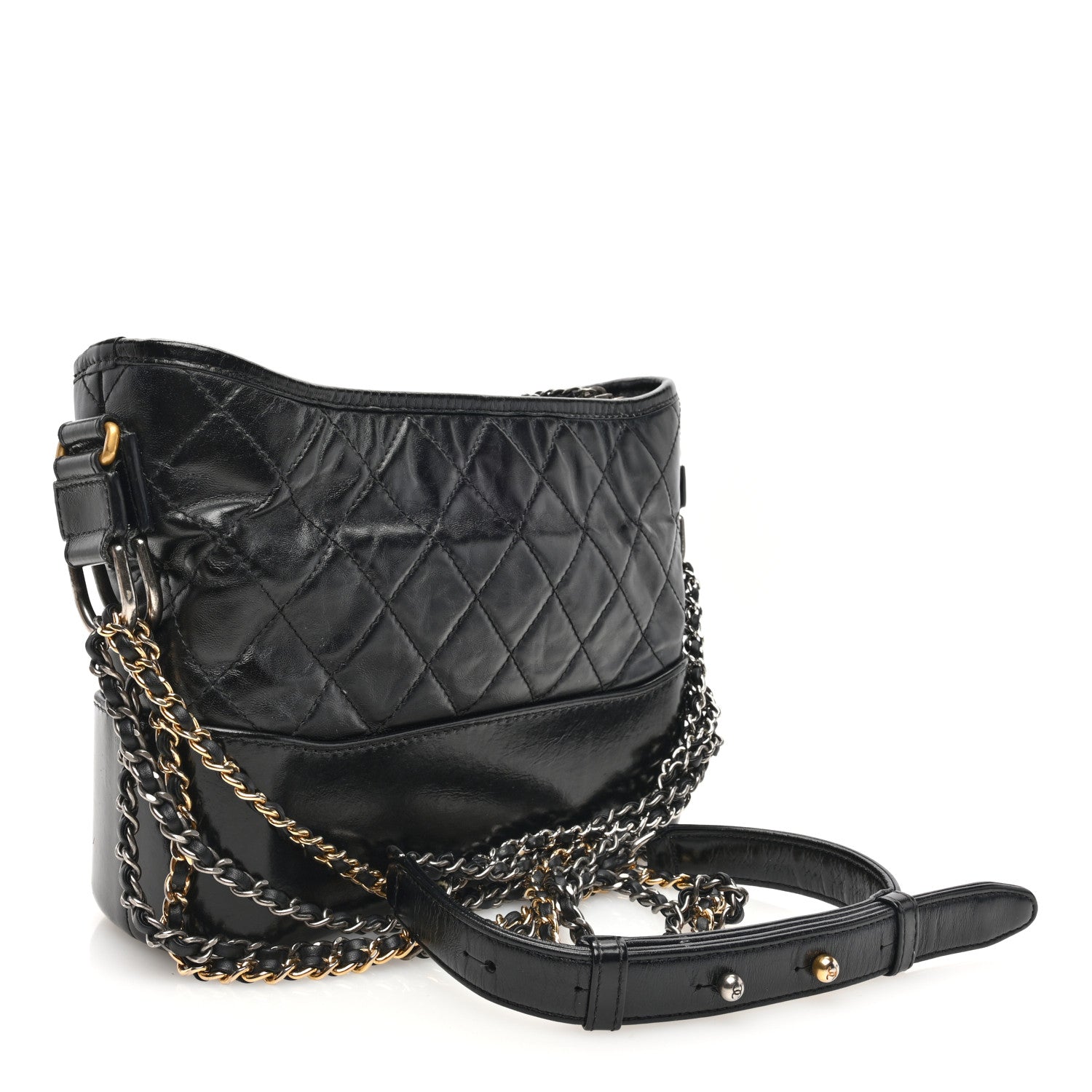 Chanel Aged Calfskin Quilted New Medium Gabrielle Hobo Black 3 of 10