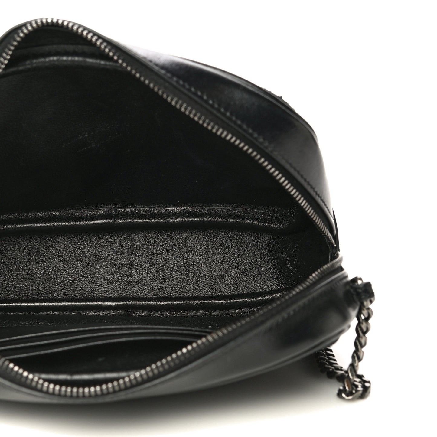 Suede Calfskin Embellished Mini Monogram Lou Camera Bag Black