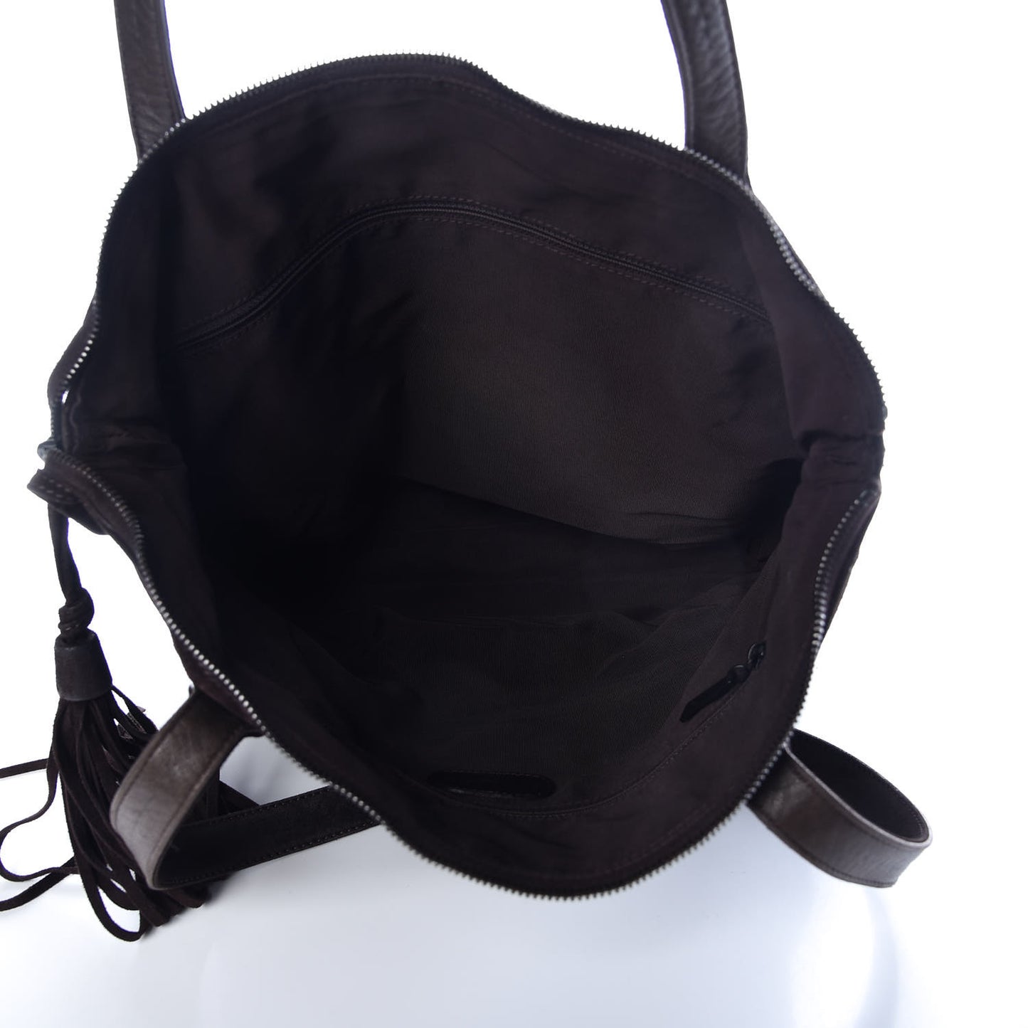 Suede CC Tassel Shoulder Bag Brown