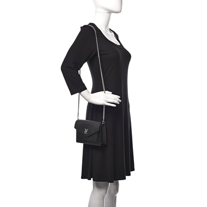 Louis Vuitton Soft Calfskin My Lockme Chain Pochette Black 2 of 12