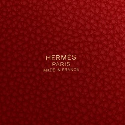 Hermes Taurillon Clemence Picotin Lock 18 PM Rouge Casaque 6 of 13