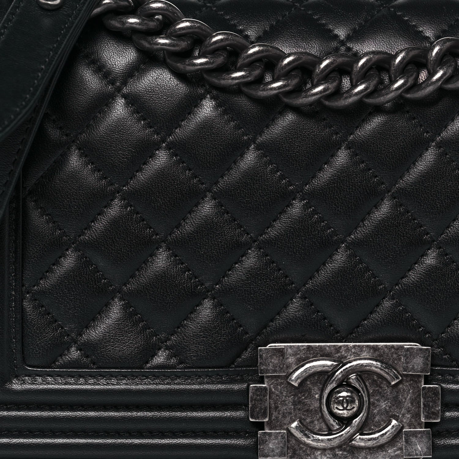 Chanel Lambskin Quilted Medium Boy Flap Black 8 of 18