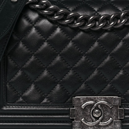Chanel Lambskin Quilted Medium Boy Flap Black 8 of 18