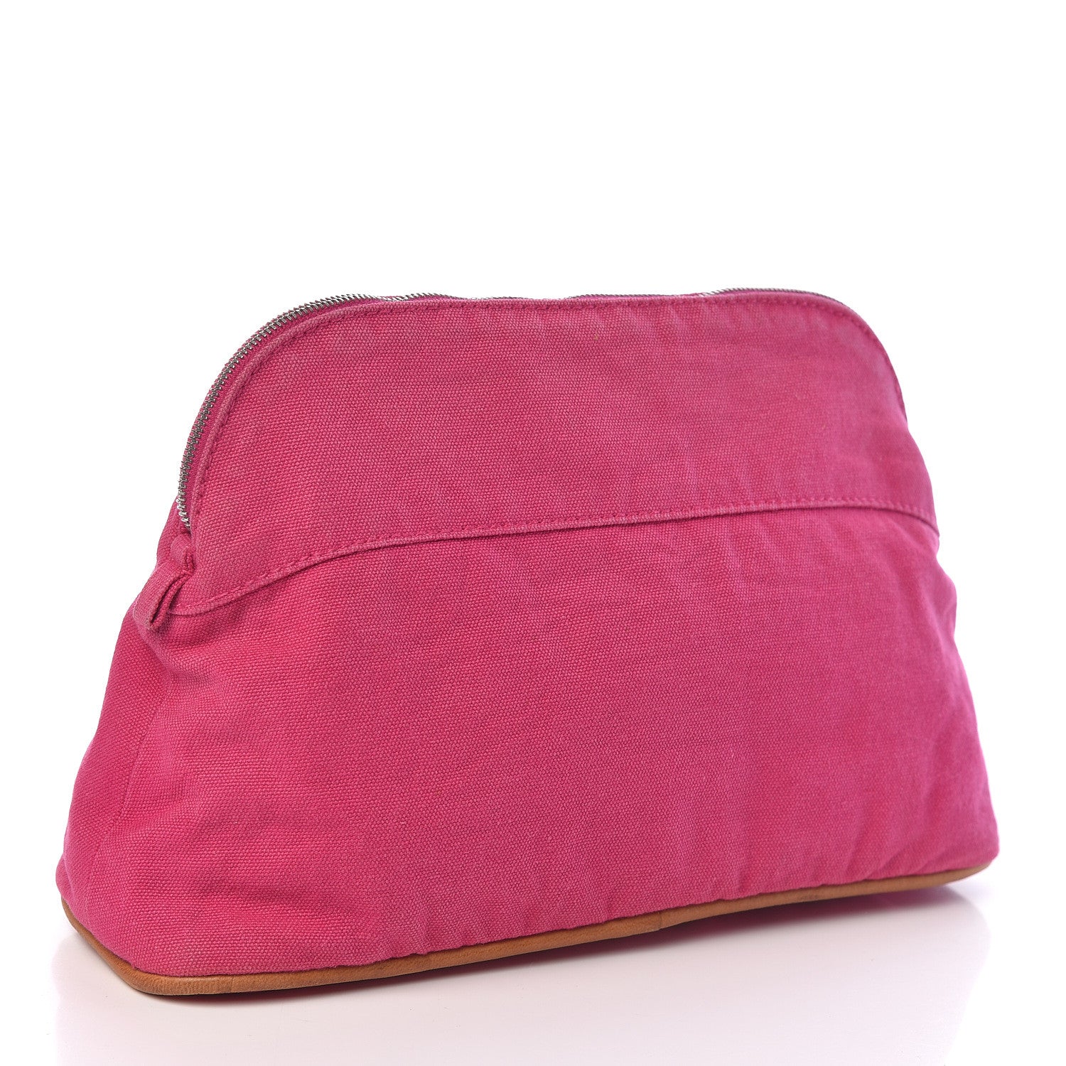 Hermes Cotton Canvas Bolide Travel Cosmetic Pouch MM Hibiscus 3 of 10
