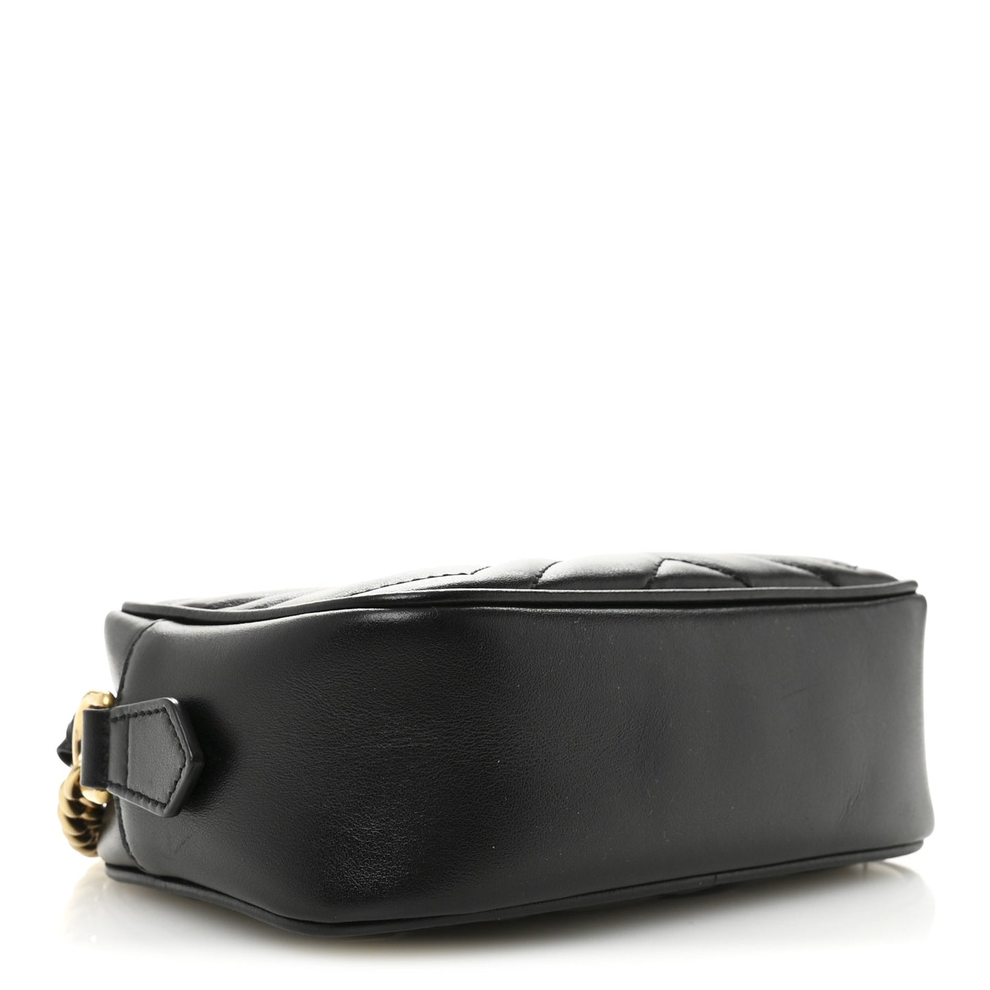 Calfskin Matelasse Mini GG Marmont Chain Shoulder Bag Black