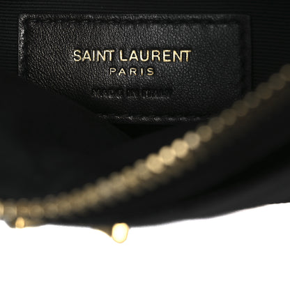 Saint Laurent Grain De Poudre Chevron Monogram Large Bill Pouch Black 6 of 9