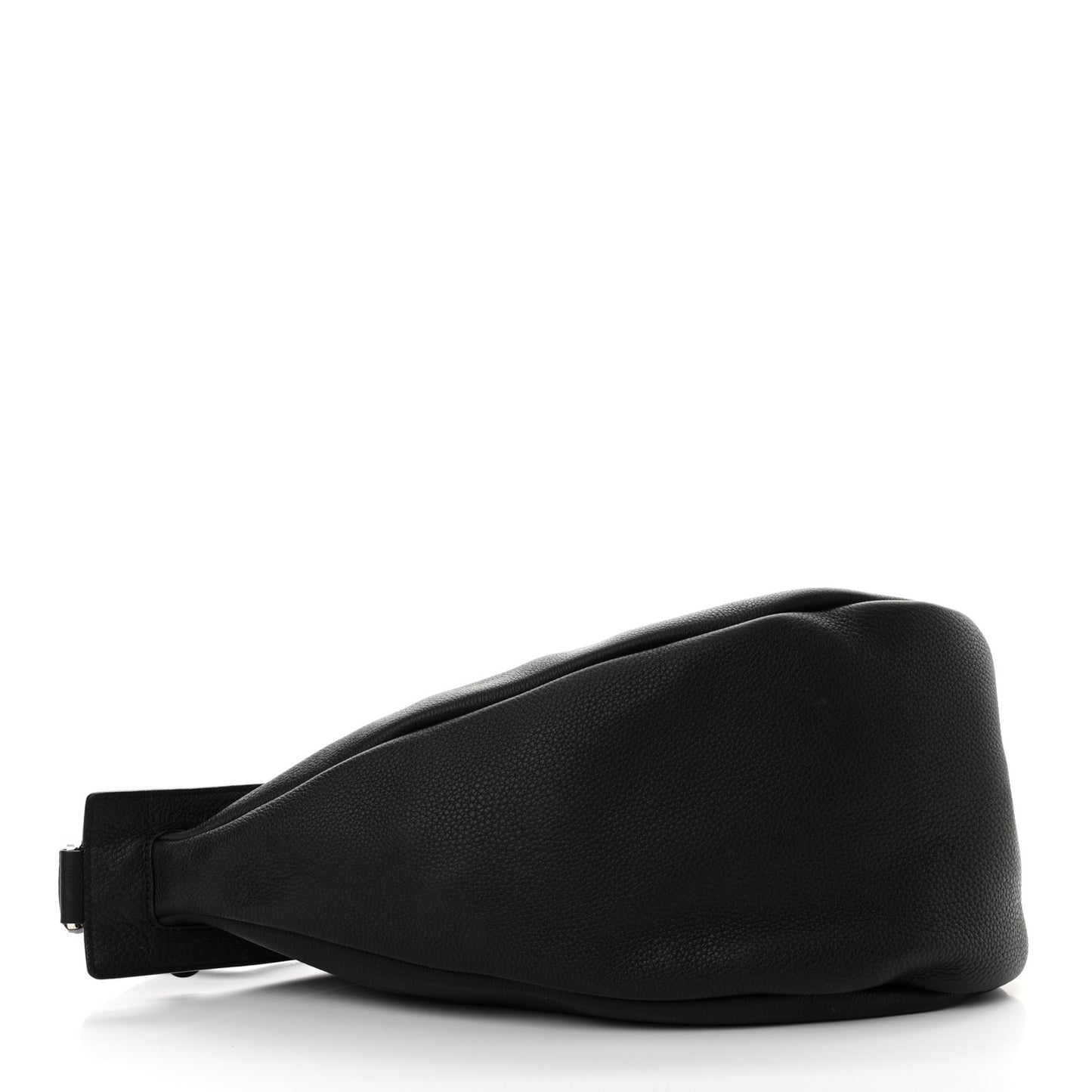 Grained Calfskin Large Slouchy Banana Bag Black