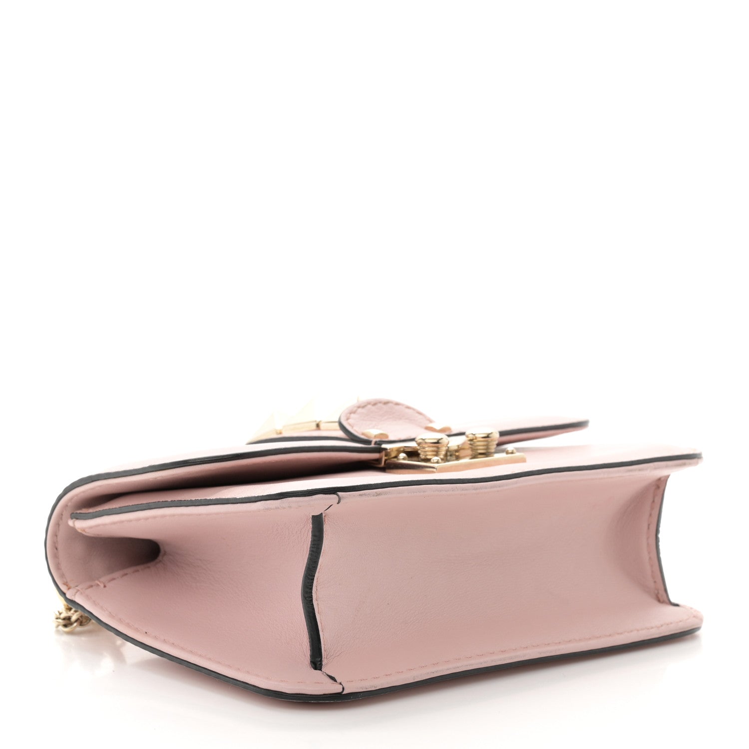 Valentino Garavani Vitello Small Glam Lock Rockstud Flap Poudre 4 of 10