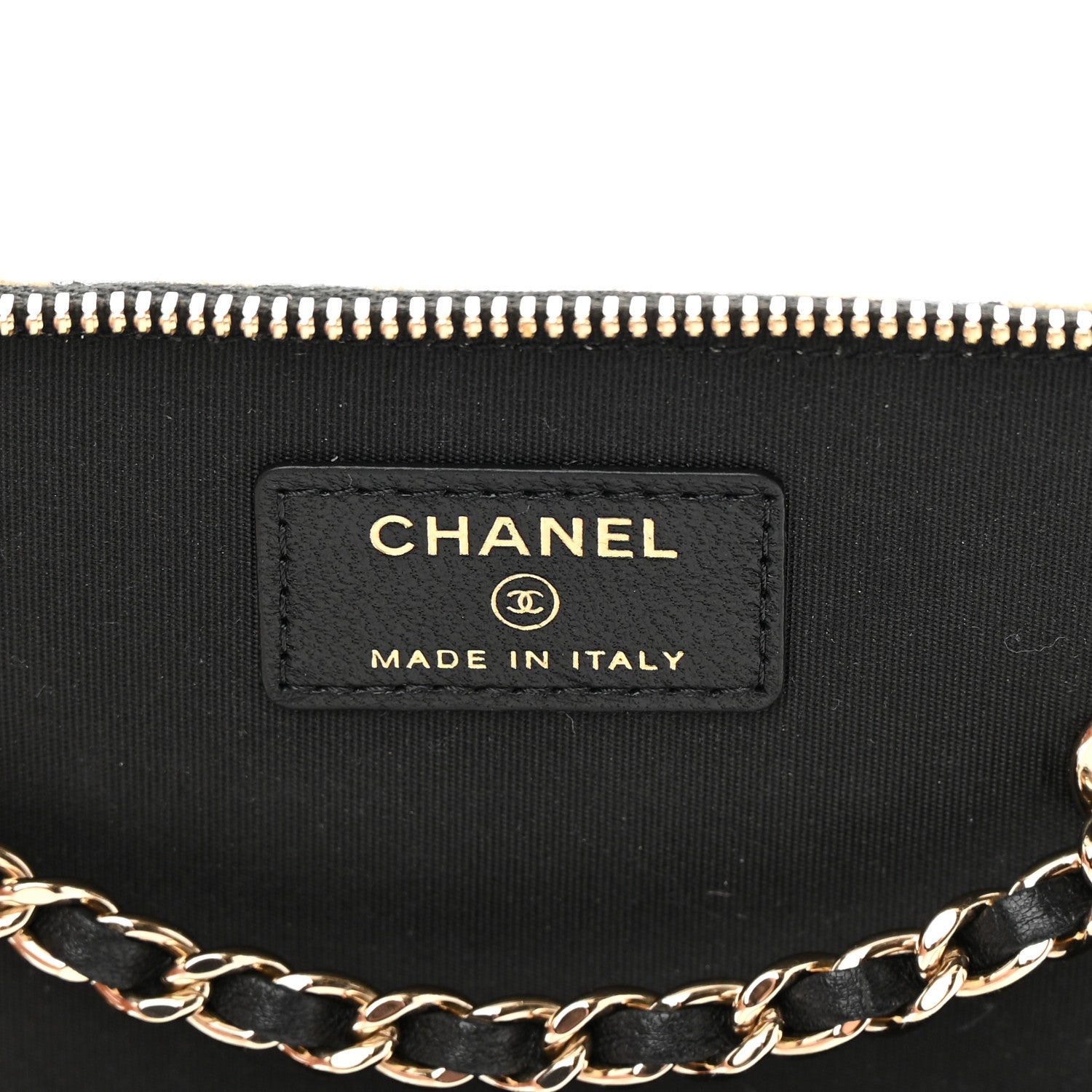 Chanel Raffia Jute Striped Small Vanity Case With Chain Black Beige 6 of 11