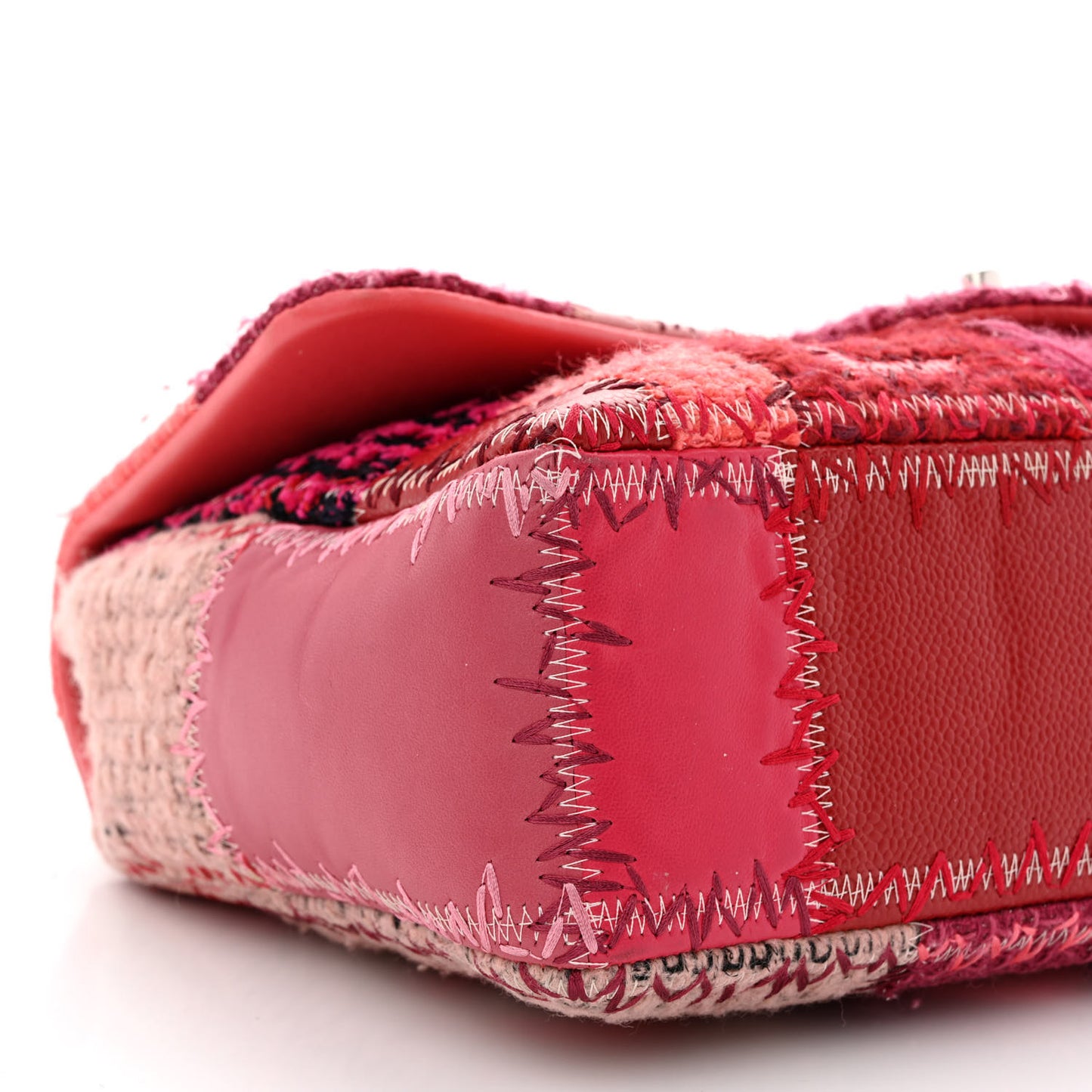 Tweed Patchwork Jumbo Single Flap Pink