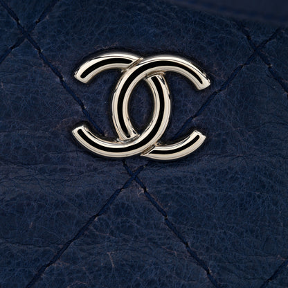 Chanel Glazed Calfskin Large On The Road Tote Dark Blue 13 of 13