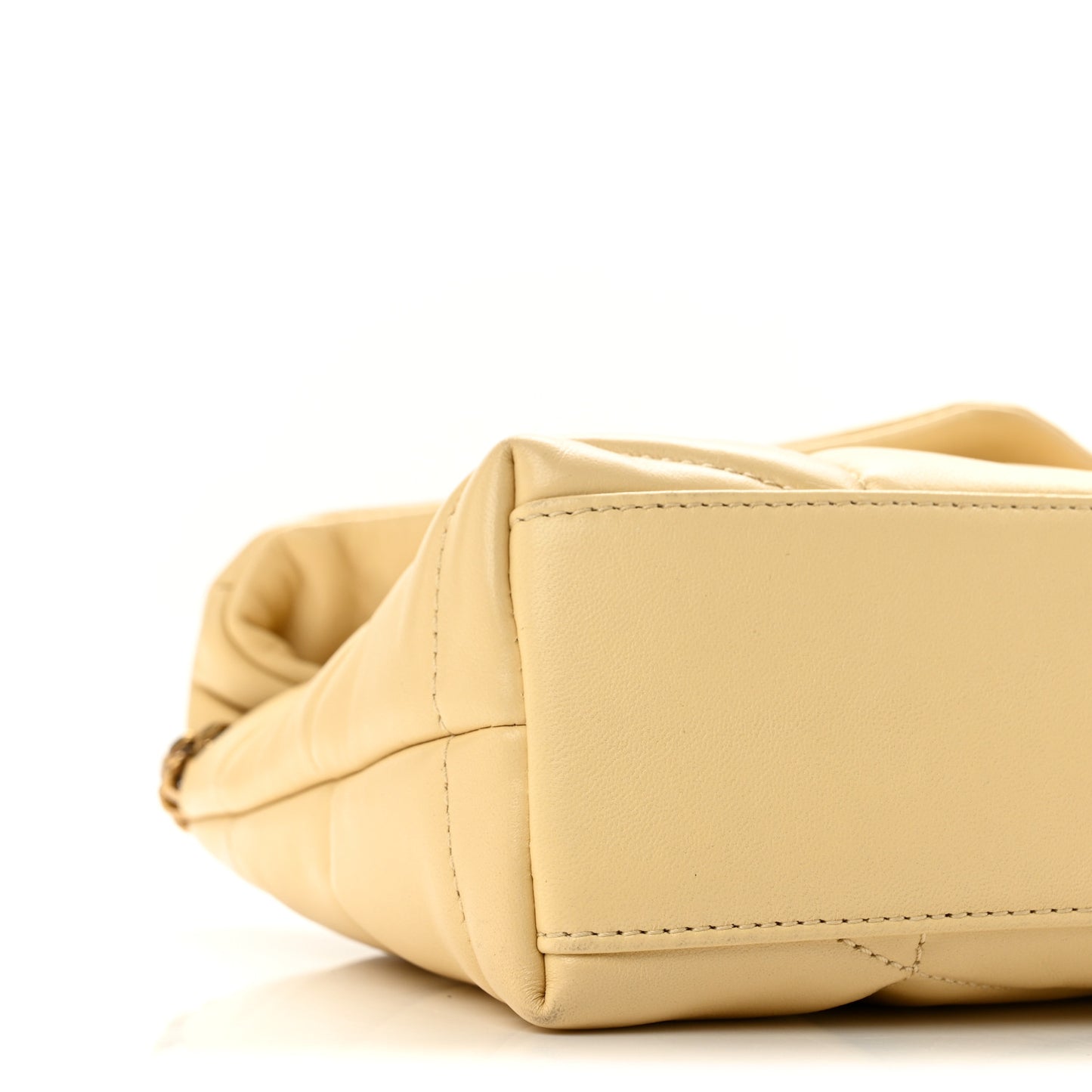 Lambskin Quilted Toy Loulou Puffer Monogram Chain Satchel Jaune Pale