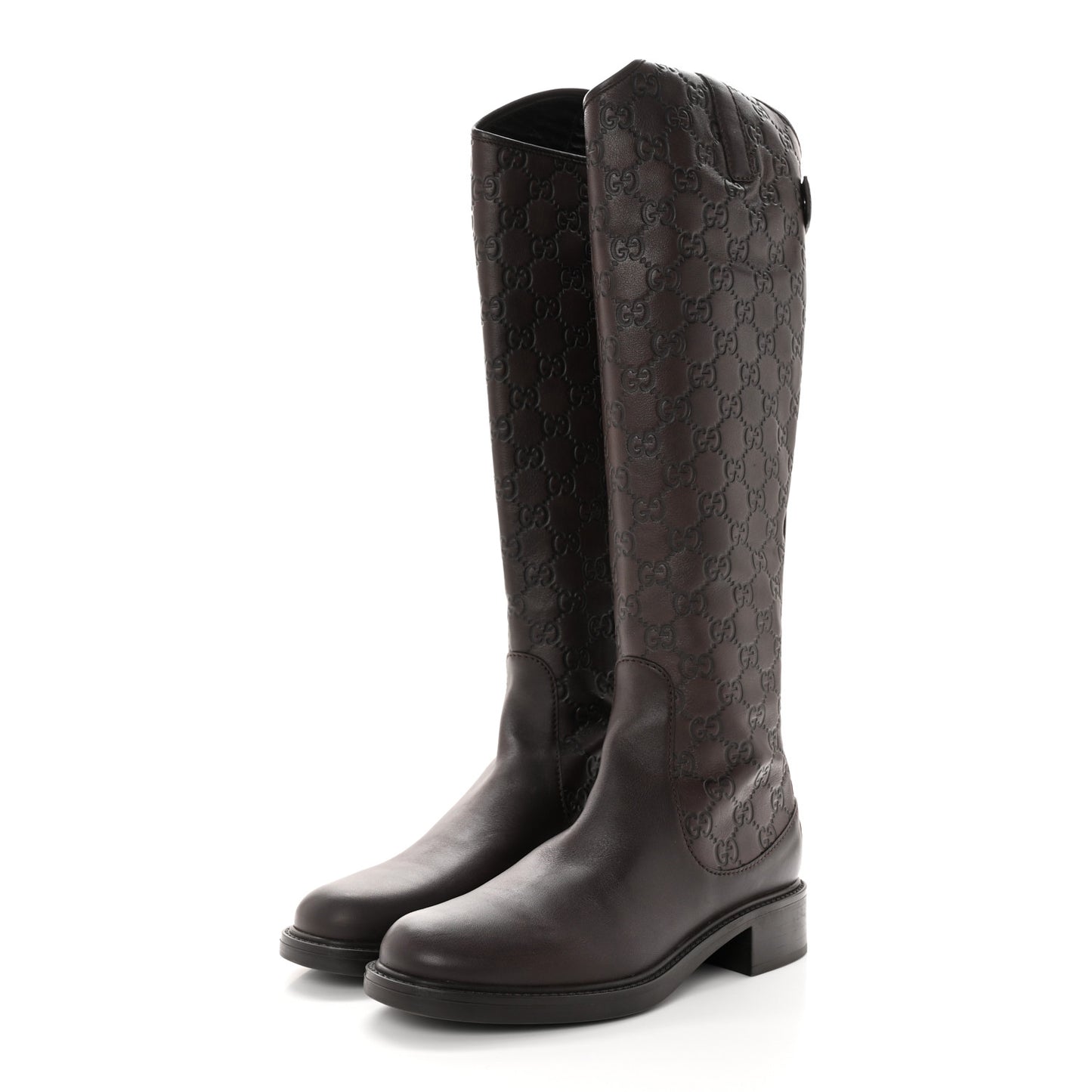 Guccissima Calfskin Miro Soft Knee High Riding Boots 37 Chocolate