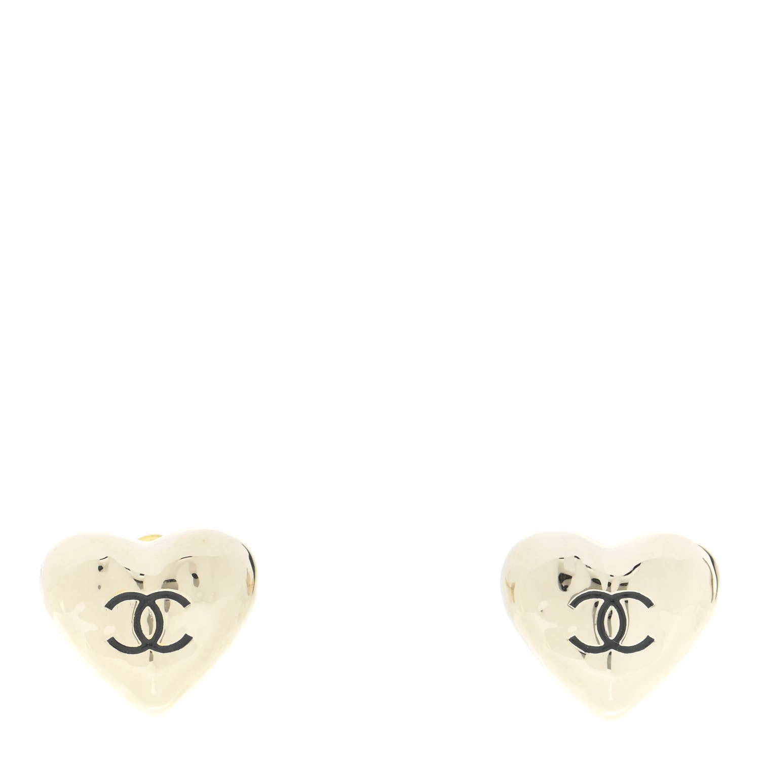 Chanel CC Heart Earrings Gold 1 of 5
