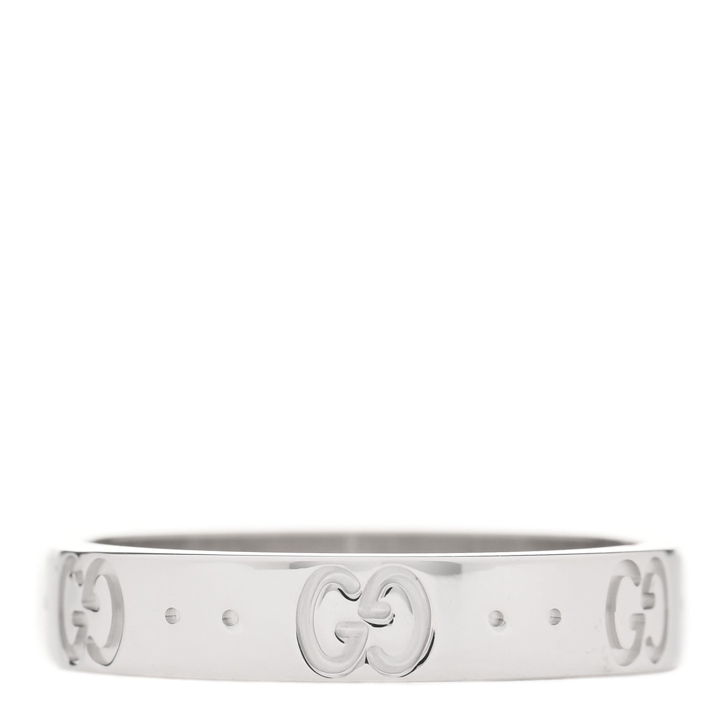 18K White Gold 4mm Icon Thin Band Ring 56 7.5