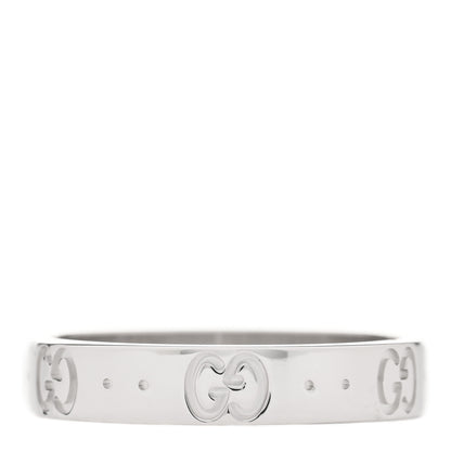 Gucci 18K White Gold 4mm Icon Thin Band Ring 56 7.5 3 of 4