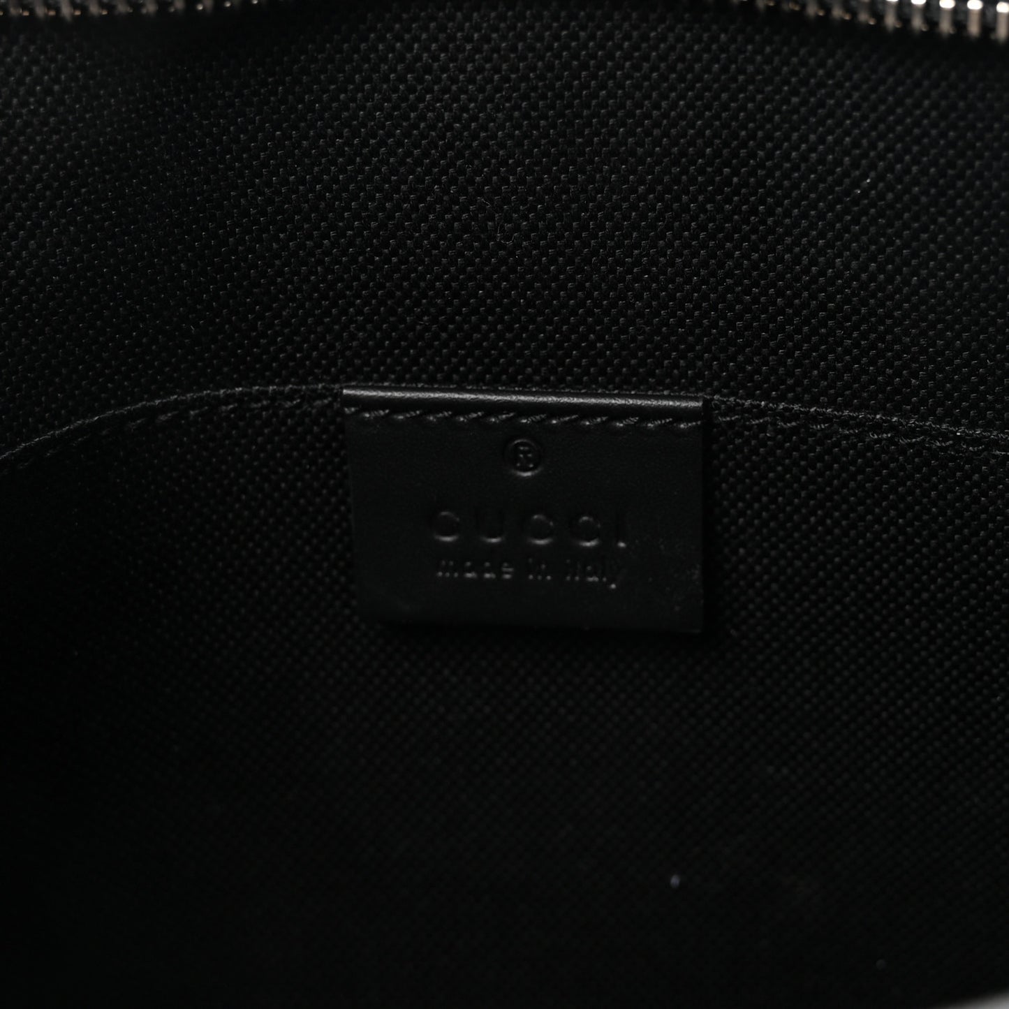 GG Supreme Monogram Selleria Calfskin Web New Web Cosmetic Case Black