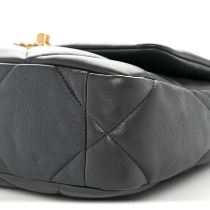 Chanel Lambskin Quilted Medium Chanel 19 Flap Dark Grey 10 of 10