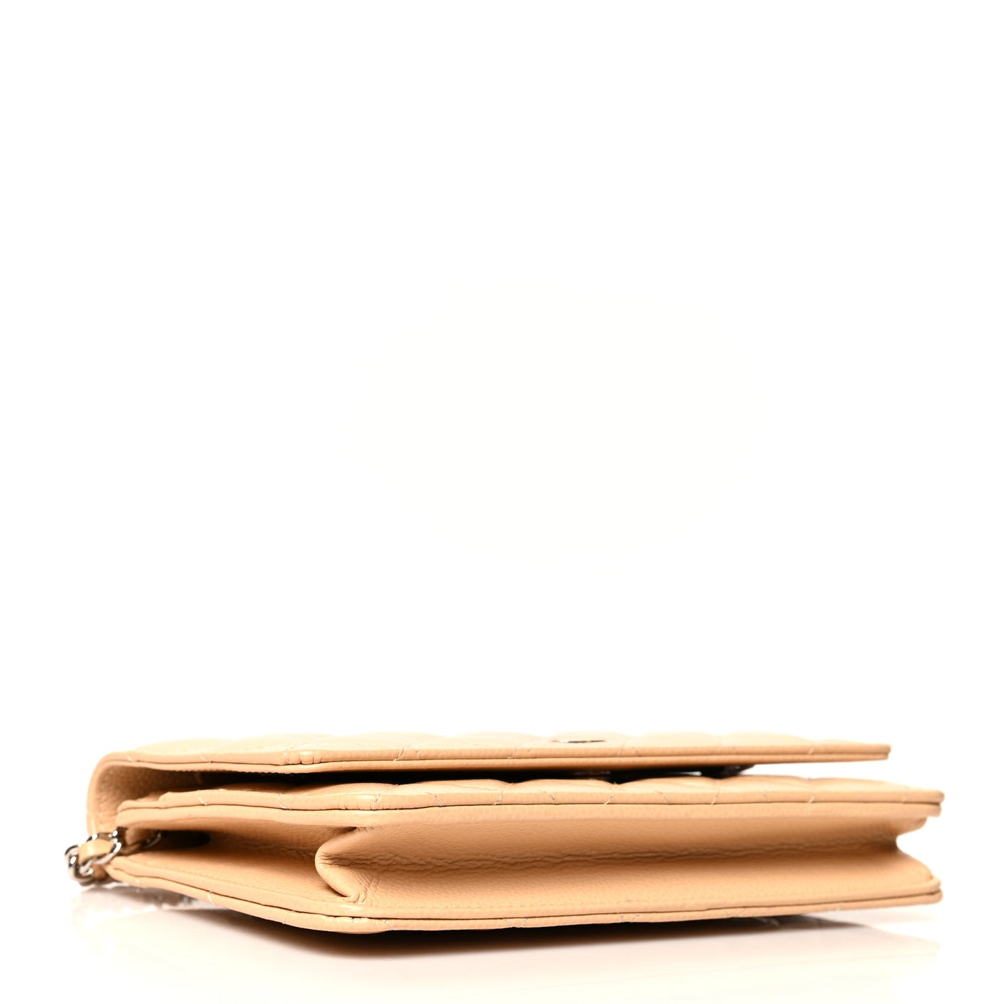 Caviar Quilted Wallet On Chain WOC Beige