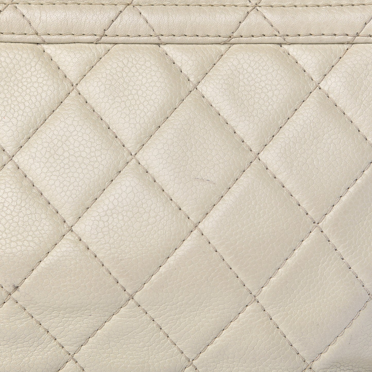 Caviar Quilted Timeless Accordion Flap Dark White