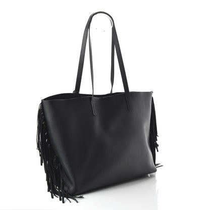 Saint Laurent Calfskin Large Fringe Shopping Tote Black 3 of 13