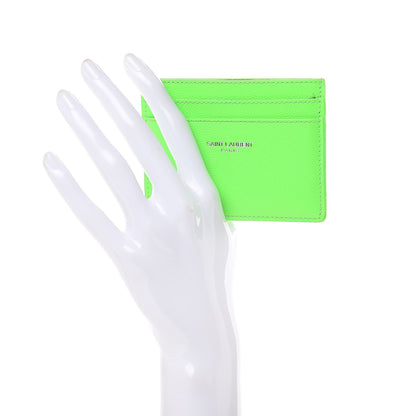 Saint Laurent Grain De Poudre Card Case Neon Bright Green 2 of 9