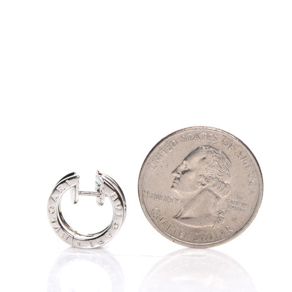 Bulgari 18K White Gold Small B.Zero1 Hoop Earrings 3 of 4