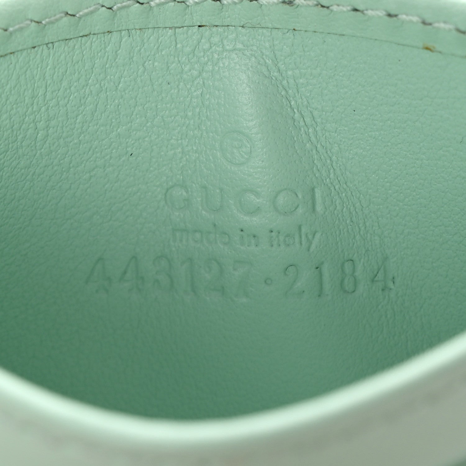 Gucci Calfskin Matelasse GG Marmont Card Holder Water Green 6 of 14