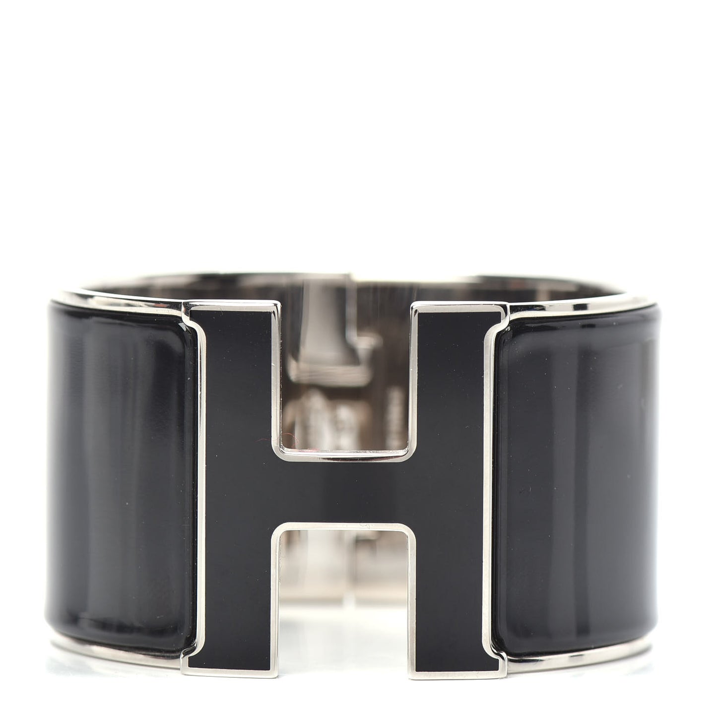 Enamel Extra Wide Clic Clac H Bracelet PM Black