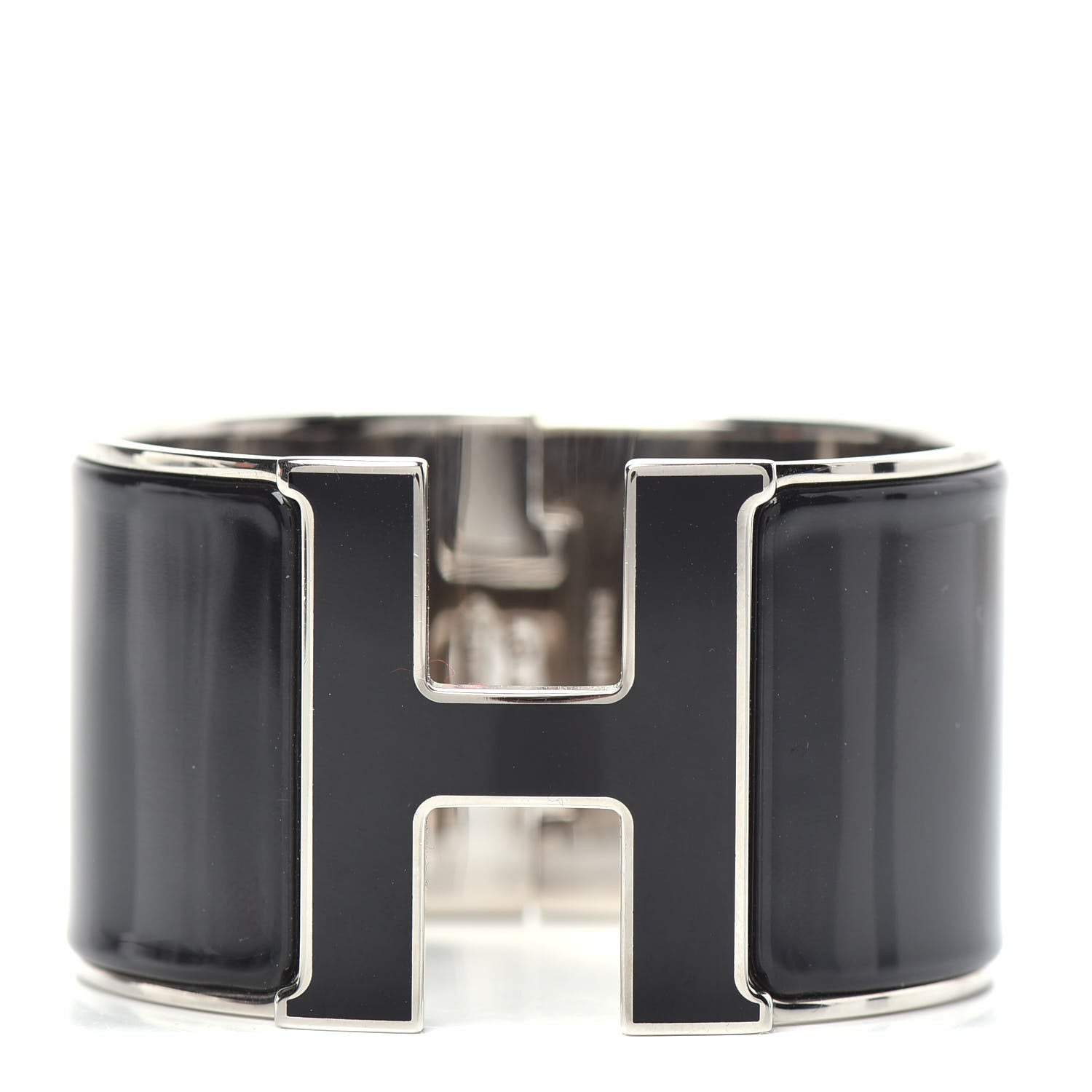 Hermes Enamel Extra Wide Clic Clac H Bracelet PM Black 1 of 6