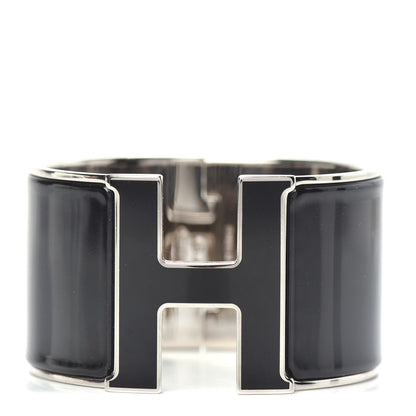Hermes Enamel Extra Wide Clic Clac H Bracelet PM Black 1 of 6
