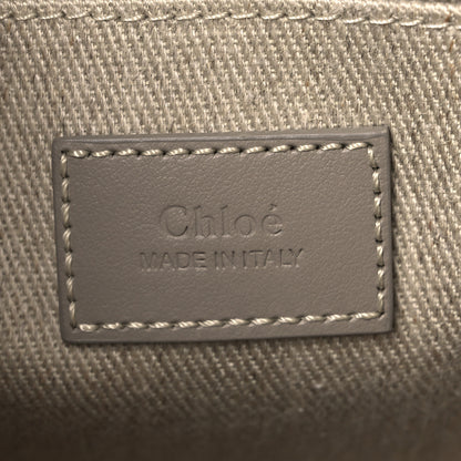 Chloe Cotton Calfskin Small Woody Ribbon Tote With Strap  Beige Taupe 6 of 12