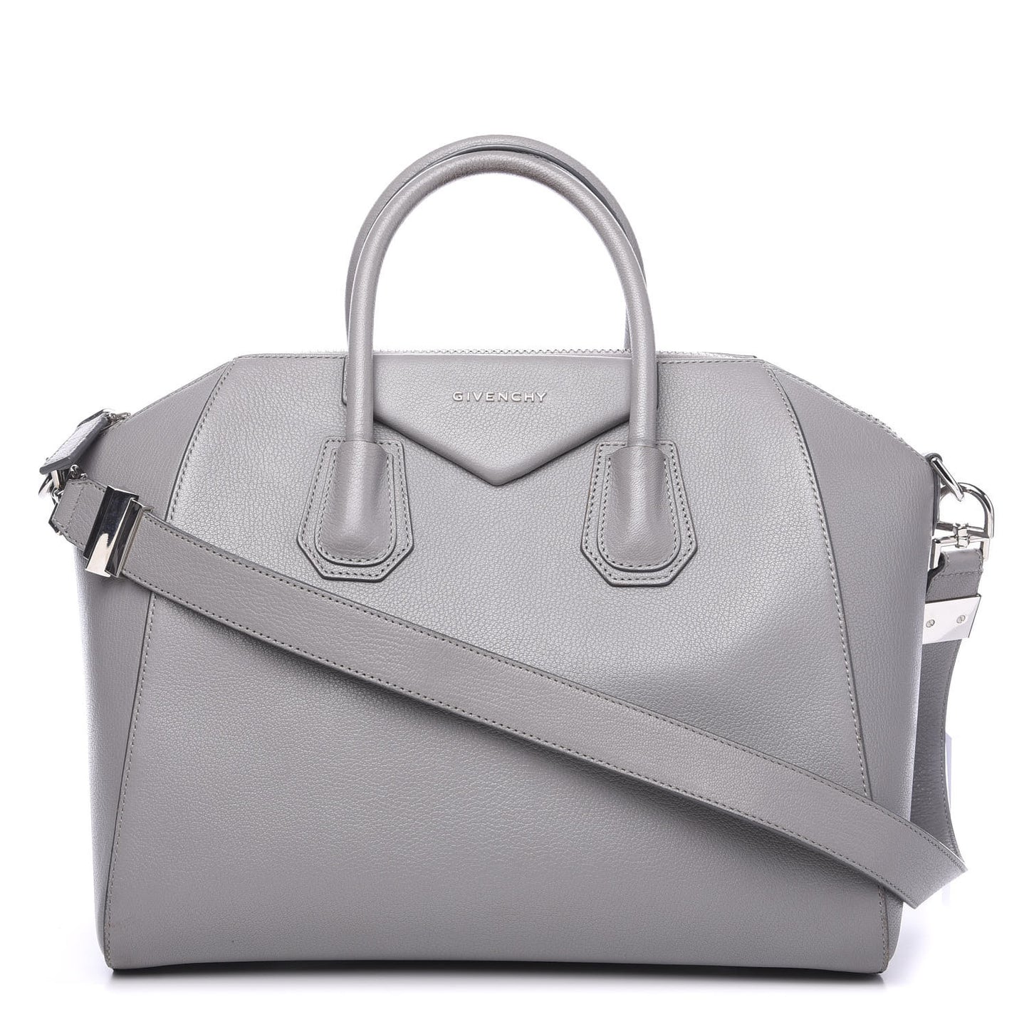 Sugar Goatskin Medium Antigona Pearl Grey