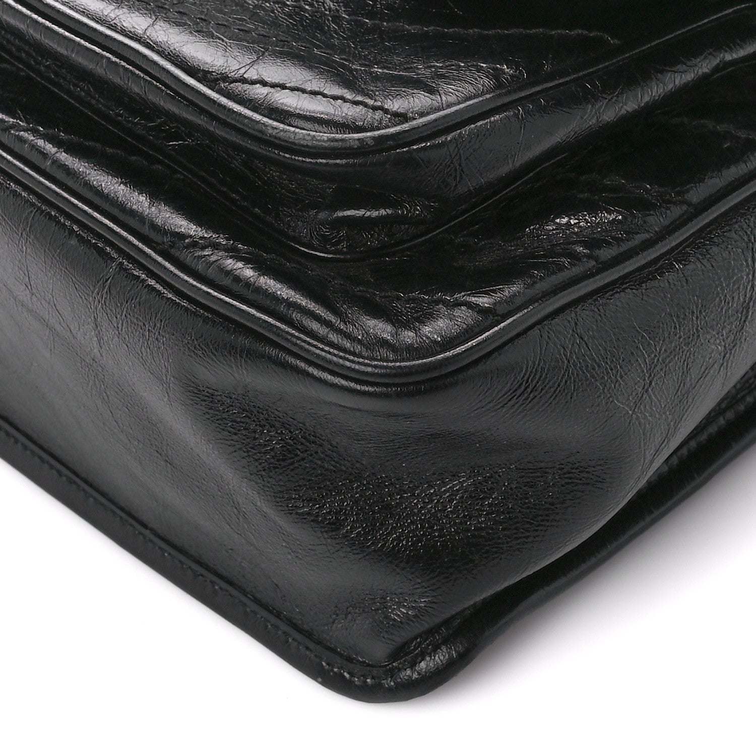 Saint Laurent Crinkled Calfskin Matelasse Monogram Medium Niki Chain Satchel Black 12 of 12