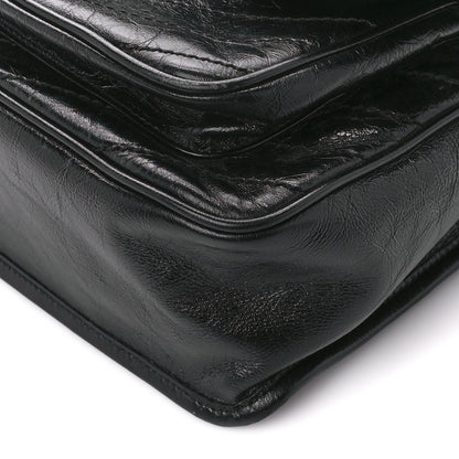 Saint Laurent Crinkled Calfskin Matelasse Monogram Medium Niki Chain Satchel Black 12 of 12