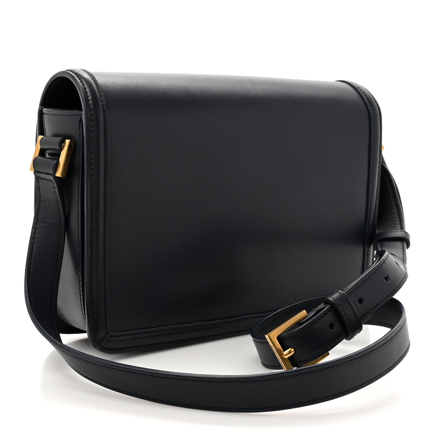 Saint Laurent Box Calfskin Monogram Medium Solferino Satchel Deep Marine 3 of 14