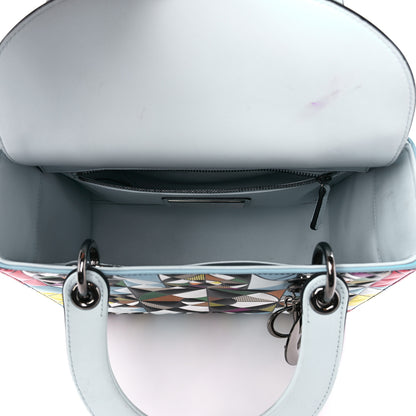 Christian Dior X EDUARDO TERRAZAS Printed Calfskin Medium Lady Dior Art Light Blue Multicolor 5 of 13