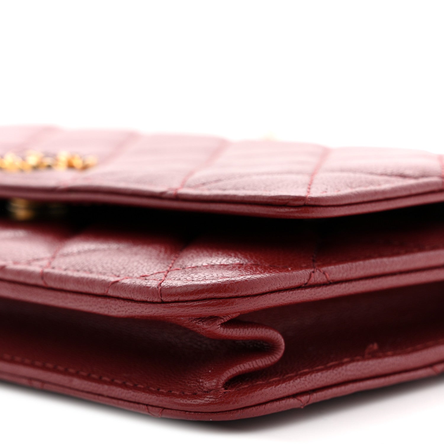 Chanel Lambskin Quilted Infinity Wallet On Chain WOC Burgundy 10 of 11