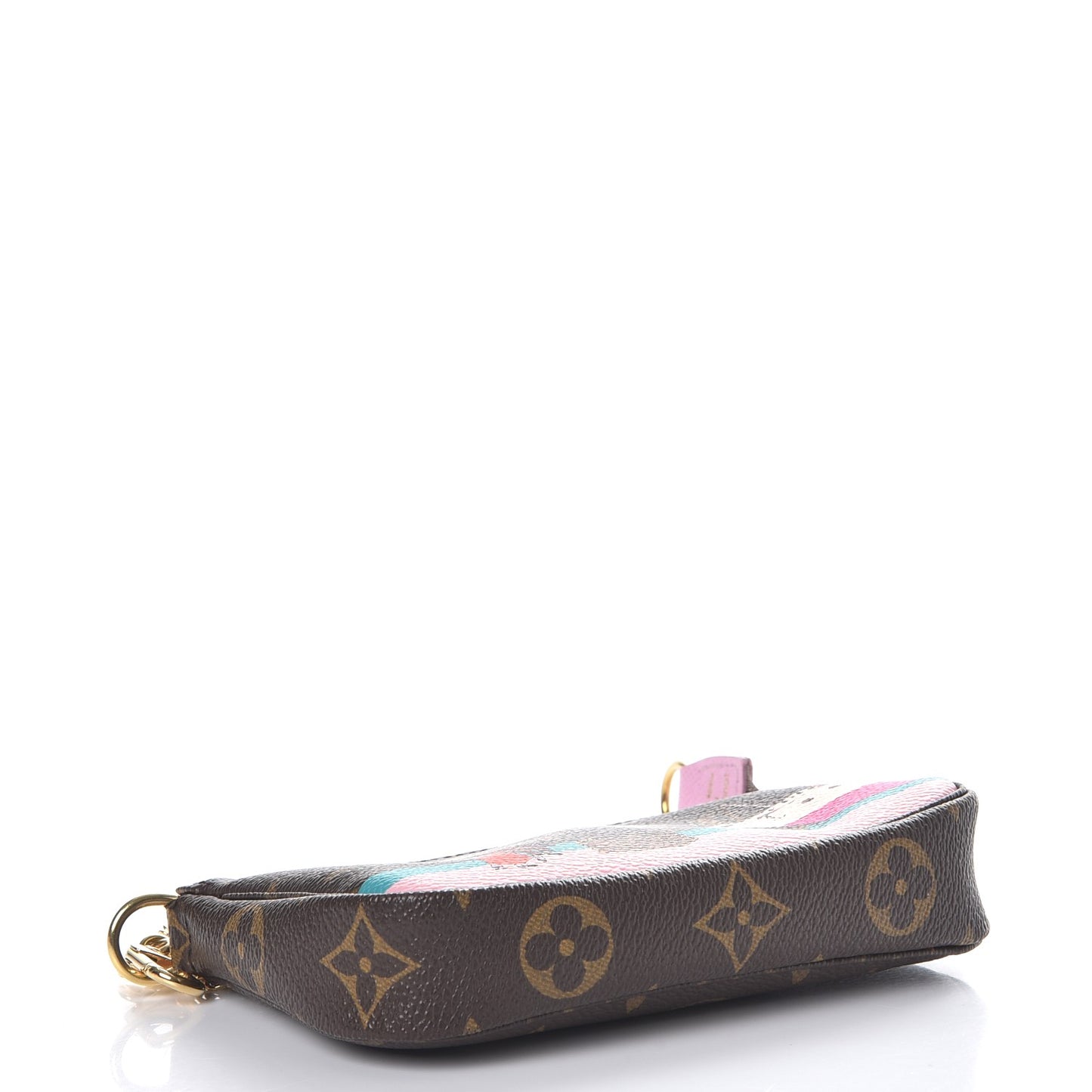Monogram 2016 Christmas Animation Mini Pochette Accessories Rose Ballerine