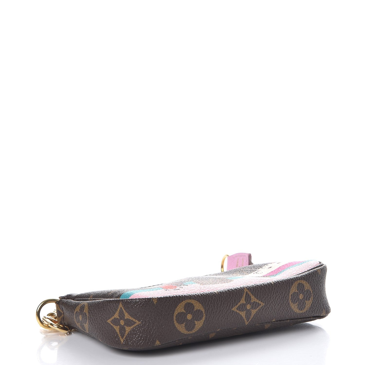 Louis Vuitton Monogram 2016 Christmas Animation Mini Pochette Accessories Rose Ballerine 4 of 8