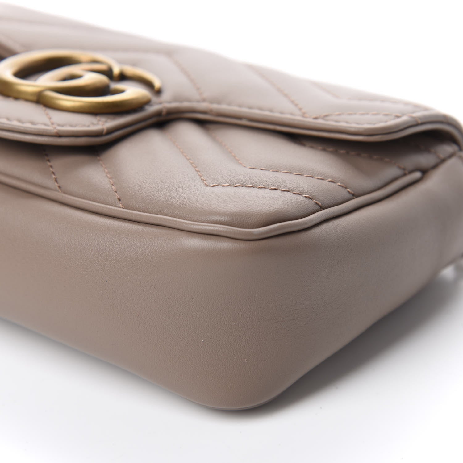 Gucci Calfskin Matelasse Super Mini GG Marmont Shoulder Bag Porcelain Rose 7 of 11