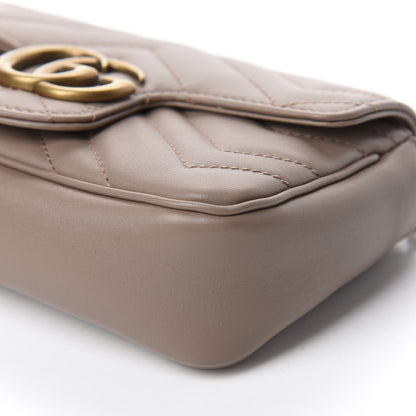 Gucci Calfskin Matelasse Super Mini GG Marmont Shoulder Bag Porcelain Rose 7 of 11