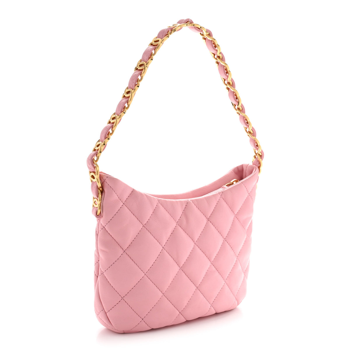 Chanel Lambskin Quilted CC Links Hobo Light Pink 2 of 10