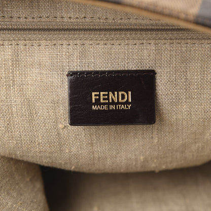Fendi Pequin Cuoio Vegetale Large Hobo Tobacco Black Cuoio 8 of 16